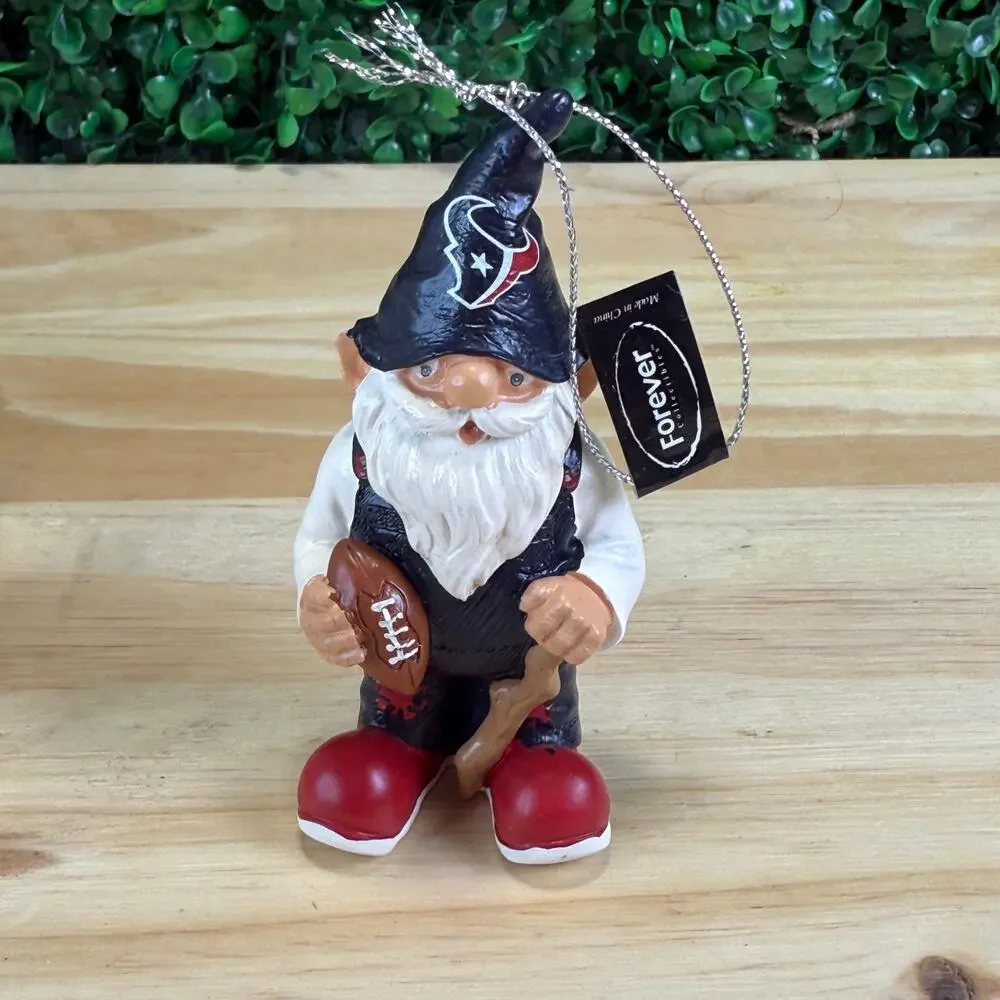 NIB Houston Texans Christmas Ornament NFL Gnome Football Holiday Elf